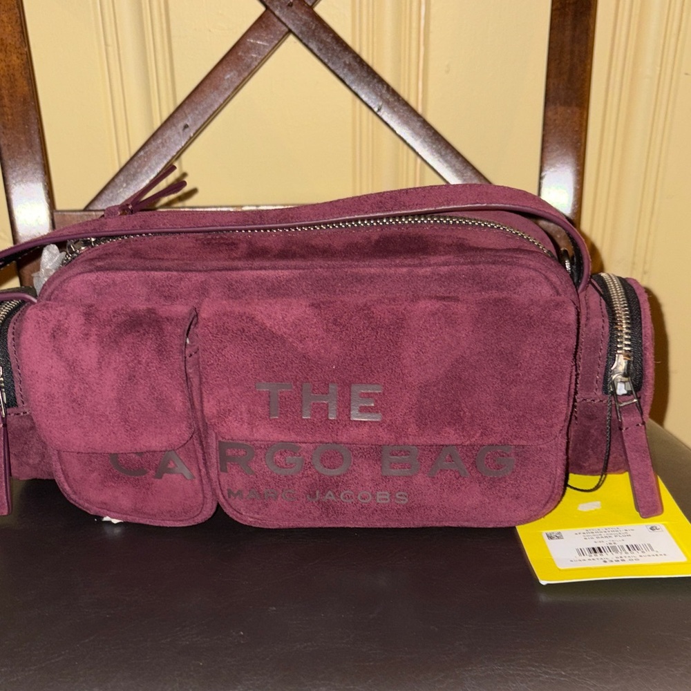 Marc Jacobs Deep Plum Suede The Cargo Bag NWT